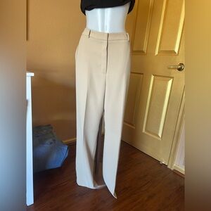 Ann Taylor Soft Beige Wide-Leg Women's Trousers
